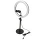 thumbnail image 1 of 10in LED Video Light 120 Light Chips 3 Color Temperature 10 Brightness Selfie Live Light with Phone Hoder Black, 1 of 5
