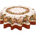 thumbnail image 1 of Thanksgiving Tablecloth Round 60 Inch Fall Pumpkin Harvest Decoration Outdoor Table Cloth Rustic Autumn Maple Leaves Table Cover for Dining Room Kitchen Holiday Party Picnic Home Fall Decor, 1 of 6