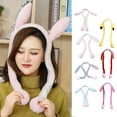 thumbnail image 4 of Plush Ear Moving Jumping Hat Cute Fluffy Cap Soft Warm Headwear Bunny Hat Christmas Holiday Party Gift Comfort Valentine's Day and Easter Hats(Purple), 4 of 4