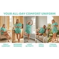 thumbnail image 6 of Musefolio Women's Pajama Sets Summer Short Sleeve Round Neck Comfort Fit Printed Pattern Casual Sleepwear 1X-5X, 6 of 9