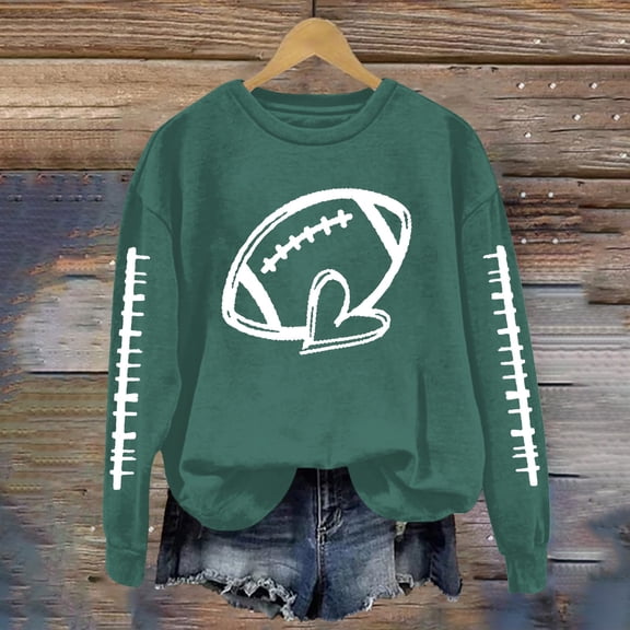 Multicolor Womens Sweatshirt Women's Rugby Printed Pullover Round Neck Casual Hoodie Fall Clothes for Women