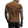 thumbnail image 2 of Men's Plus Vintage Ethnic Print T-Shirt - Casual Crew Neck Short Sleeve Top, 100% Polyester, Regular Summer Shirt, Machine Washable, Large, 2 of 6