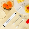thumbnail image 6 of Zeeyh Handheld Electric Milk Frother Whisk Egg Beater USB Rechargeable Coffee Blender Household Milk Shaker Mixer Foamer Food Blender,Black, 6 of 9
