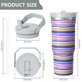 thumbnail image 4 of Modern 30oz Handheld Travel Tumbler with Handle – Double Wall Stainless Steel Insulated Cup, Flip Straw Lid, Leak-Proof & BPA-Free for Hot and Cold Drinks – Durable Coffee & Juice Mug White, 4 of 7
