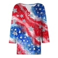 thumbnail image 4 of GEWSEY 3/4 Sleeve V Neck USA Patriotic Shirts for Women 4th of July America Stars Stripes Flag Graphic Tops Cute Tee (Red, XL), 4 of 8