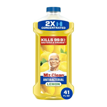 Mr. Clean Antibacterial Floor Cleaner, All Purpose Cleaner, Mop Soap, Lemon, 41 fl oz