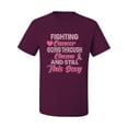 thumbnail image 2 of Wild Bobby, Fighting Cancer And Still Sexy, Breast Cancer Awareness, Men Graphic Tee, Maroon, Small, 2 of 5