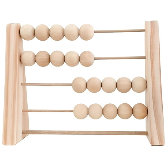 Jouet Abacus en Bois Perles Comptage Jouets Design Simple Éducation Précoce Apprentissage des Maths Jouets Accessoire Éducatif Décoration de Maison Couleur Bois Brut