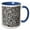 Blue/White, variant on 3drose, Black and White Granite Stone Texture, 11oz Two-tone Black Mug