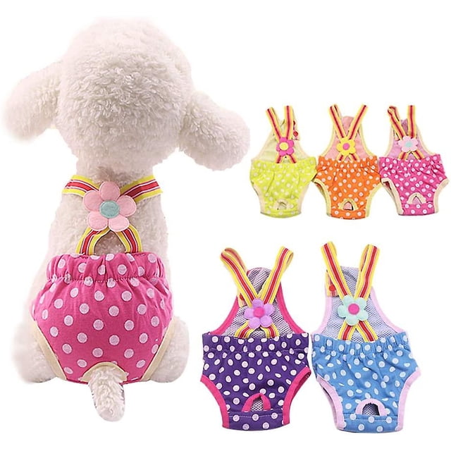 Pañales para perros, bragas sanitarias lavables y reutilizables para cachorros con correa ajustable.