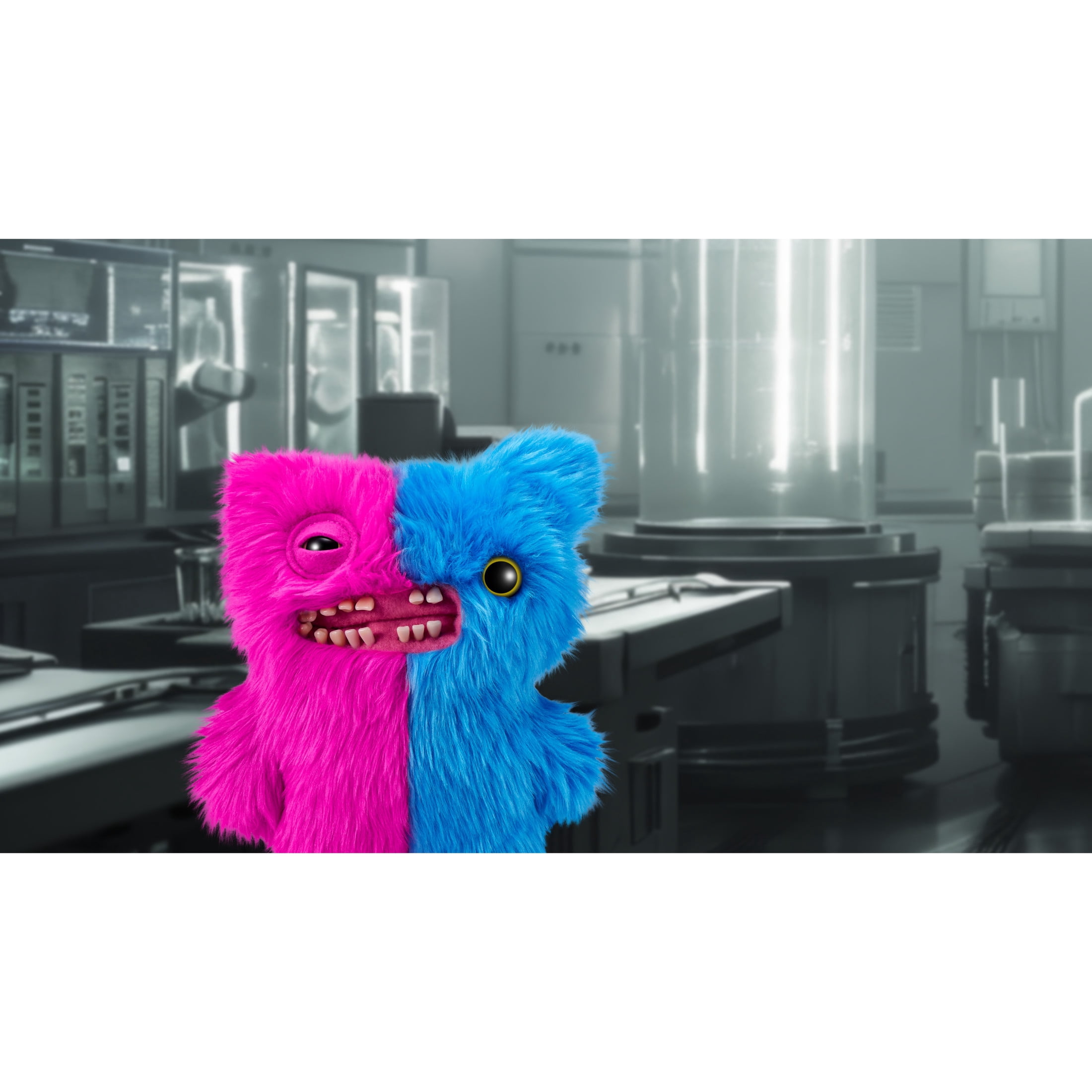 Fuggler Misfit Monsters 9 inch (Mr Screech - Pink & Blue), Ugly Monster Stuffed Animal Toy by ZURU