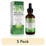 (5 pack) Aliver Rosmarinus Oil, Natural, Therapeutic Grade Rosmarinus Oil for Hair, Scalp, Face & Skin, and Aromatherapy 2.02 fl.oz, Daily Use