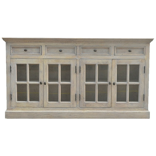 Artisan Furniture Solid Wood Stone Acid Wash Glazed Sideboard