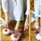 thumbnail image 3 of Zapatillas de algodón antideslizantes para mujer hechas a mano de felpa suave y cálida de 7 # con tacón de panal, 3 of 5