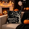 thumbnail image 6 of Halloween Horror Printed Throw Pillow Cover, Linen Cushion Case, 18x18 Gothic Spooky Pillowcase, Hidden Zipper, Washable for Sofa Home by MPOISVA, 6 of 6