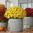 thumbnail image 3 of CLIQKWEN Artificial Fall Flowers Fake Mums,25 Bundles Faux Silk Daisy and Ferns UV Resistant Autumn Planter ,for Home Porch Patio Yard Window Box, 3 of 7