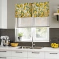 thumbnail image 4 of 2 Pack Valances for Window, Lemon Short Curtains for Kitchen Bedroom Living Room, Farmhouse Vintage Summer Retro Fruits Yellow Brown Rod Pocket Small Window Treatment Valance Drapes 42 x 18 Inch, 4 of 8