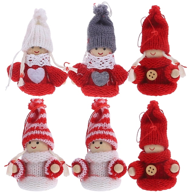 6 uds colgante de Navidad árbol de Navidad colgante decoración de Ángel árbol de Navidad Ángel tejido