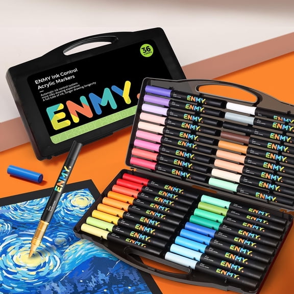 ENMY 36 Colors Acrylic Paint Markers Pens