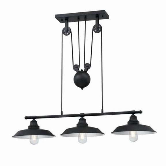 Westinghouse Lighting  Iron Hil 3-Light Pulley Pendant Matte Black