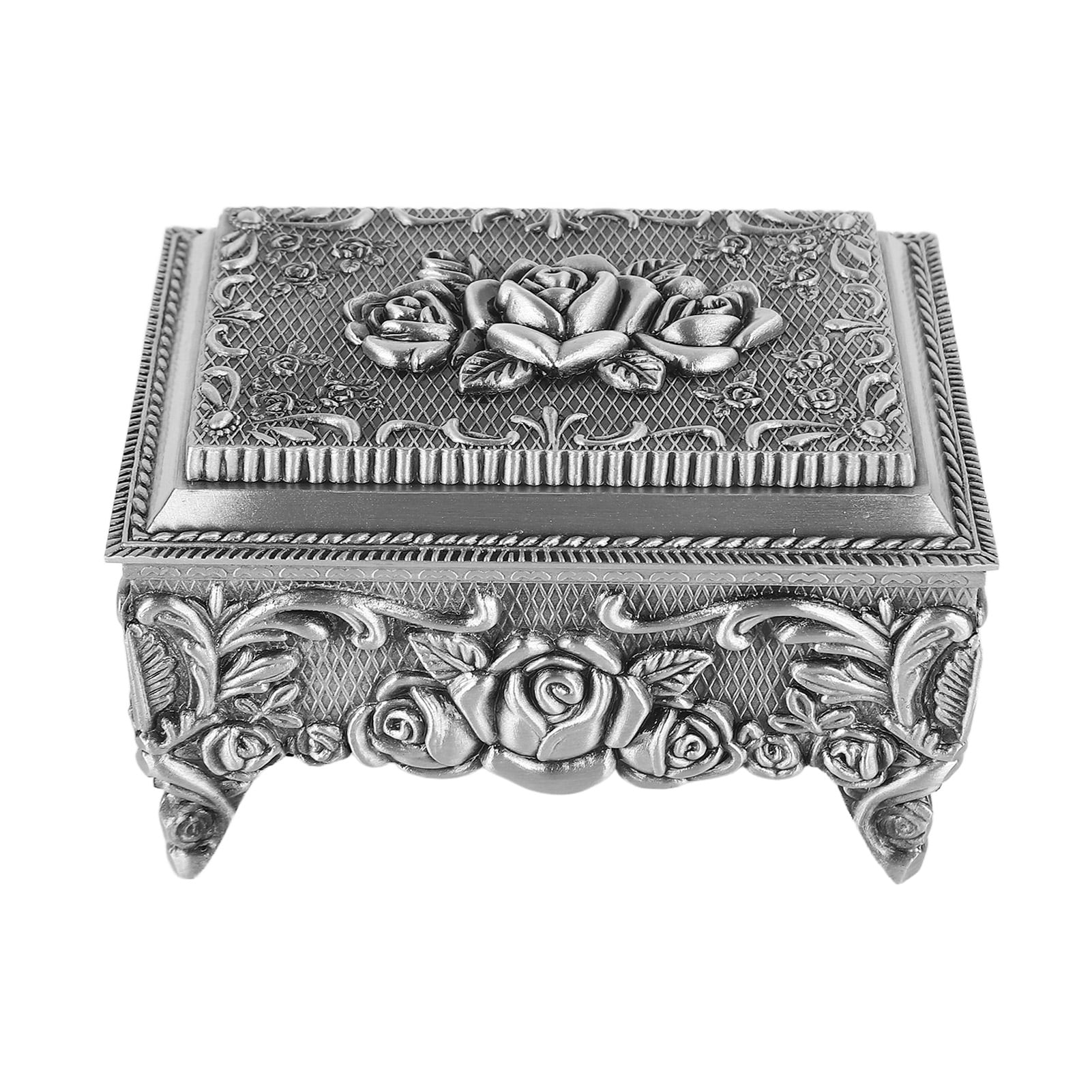 Vintage Jewelry Storage Box Alloy Decorative Large Capacity