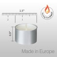 thumbnail image 2 of Velas Tealight HomeLights, paquete de 100 unidades, 8 horas, sin perfume, color blanco, 2 of 5