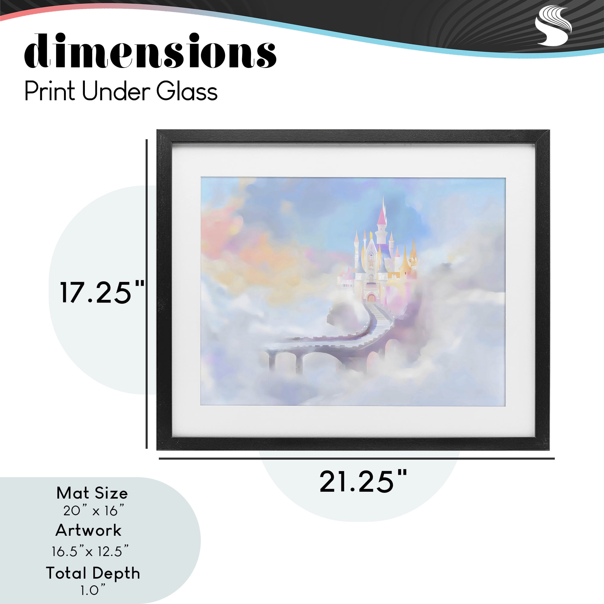 Stupell Industries Enchanted Bridge To Castle Black Framed Print Under Glass, design by Arlington Prints