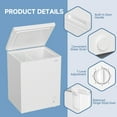 thumbnail image 6 of BANGSON Chest Freezer, Deep Freezer 5.0 Cu. Ft with Removable Basket, Adjustable Thermostat Mini Freezer, Ideal for Apartment/Kitchen/Office, 6 of 9