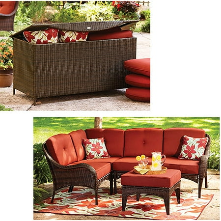 Better Homes and Gardens Lake Island Sectional Sofa and Deck Box Value Bundle
