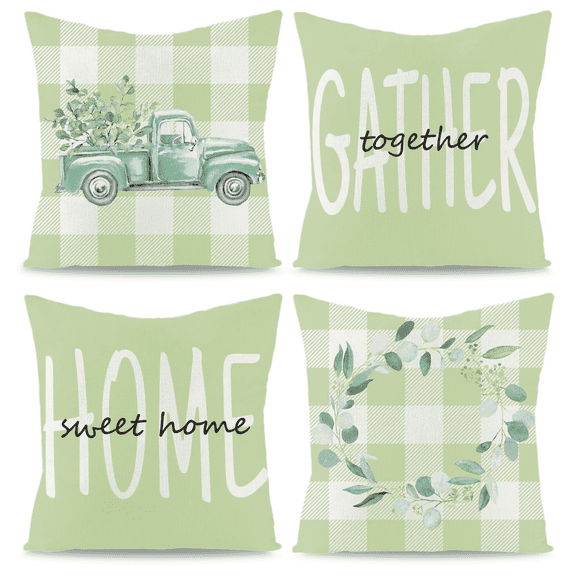 2ooya Spring Eucalyptus Print Liner Cushion Cover, 4 Count