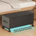 thumbnail image 3 of Under Bed Storage with Wheels, Under Bed Storage Containers, Underbed Shoe Storage Organizer, Rolling Under Bed Metal Drawers for Clothes, Blankets, 3 of 6