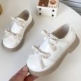 thumbnail image 5 of YunPes Girls Burgundy Shoes Patent Leather Hook and Loop Dress Shoes with Bowknot Kids Chunky Platform Loafers School Uniform Shoes, 5 of 6