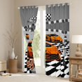 thumbnail image 3 of Manfei Cartoon Racing Cars Blackout Curtains,Checkered Flag Curtains Pack of 2 (42x84 Each),Orange, 3 of 7
