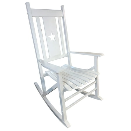 Leigh Country TX 85171 Heartland Adult Outdoor Porch Rocker with Star Cutout White