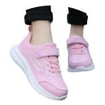 thumbnail image 3 of LIIPEE Girls Boys Sneakers Solid Color Hook And Loop Strap Closed Toe Non- Sports Mesh Shoes Girl Stylish Outdoor Sneaker,Pink,10.5-11 Years, 3 of 9