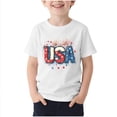 thumbnail image 2 of Unisex Kids USA Graphic T-Shirt, Boys Girls Soft Stretchy Casual Tee, 95% Polyester Blend for Ages 5-6,White, 2 of 5