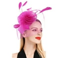thumbnail image 1 of Chapeaux Roses pour Femmes, Chapeaux à Fleurs pour Fête de Thé, Cocktail, Mariage, Église, 1 of 4