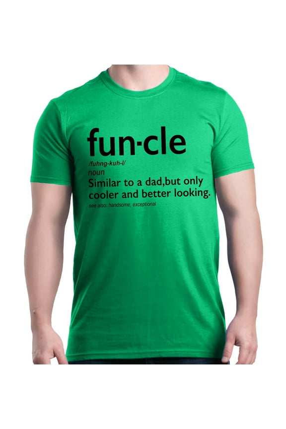 Men's Funcle Fun Uncle Graphic T-shirt Large Irish Green
