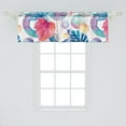 thumbnail image 2 of Exotics Window Valance, Colorful Design Modern Hawaii Leaves Pattern with Memphis Ornaments, Curtain Valance for Kitchen Bedroom with Rod Pocket, 54" X 18", Dark Coral Dark Lavender, by Ambesonne, 2 of 2