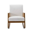 thumbnail image 4 of Accent Rocking Chair, Mid-Century Nursery Rocking Armchair, Tall Back Accent Glider Rocker, Leisure Sofa Chair with Solid Wood Frame, Comfy Side Chair for Living Room, Bedroom, Nursery, Beige Linen, 4 of 7