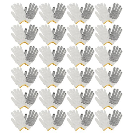 Bulk PVC Dotted Knit Work Gloves for Men Women, Comfortable Non Slip Cotton Gloves for General Purpose, One Size Bulk (24 Pairs)