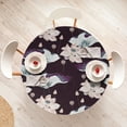 thumbnail image 4 of Ambesonne Vintage Fitted Round Tablecloth, Floral Wild Boho Flowers, 56"- 60" Diameter, Dark Maroon and Pale Salmon, 4 of 5