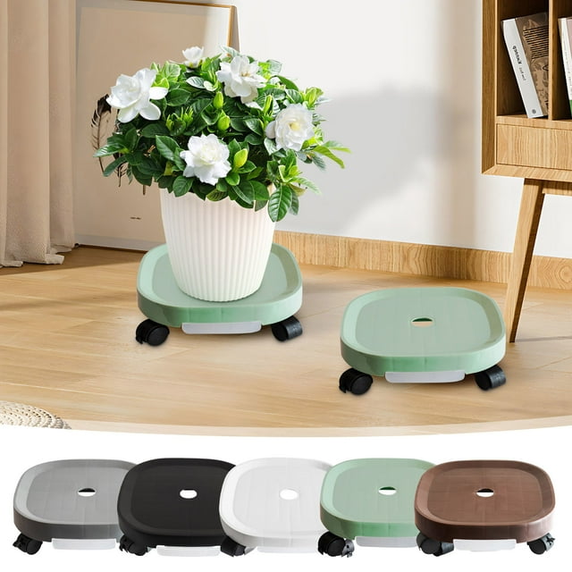 Viflosae Universal Wheel Round Plastic Base Mobile Flowerpot Tray Thickened Resin Universal Wheel With Brake Strap Water Box Drawer Tray With Wheel Flower Support Flyer features on Rollback
