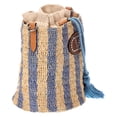 thumbnail image 3 of Valentino VLogo Signature Small Raffia Bucket Bag, Beige, 3 of 4
