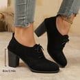 thumbnail image 5 of Eltusu Women Platform Chunky Heels, No Slip Mid High Heels Round Toe Lace-up Block Heel Shoes Black Size 5.5-9, 5 of 8