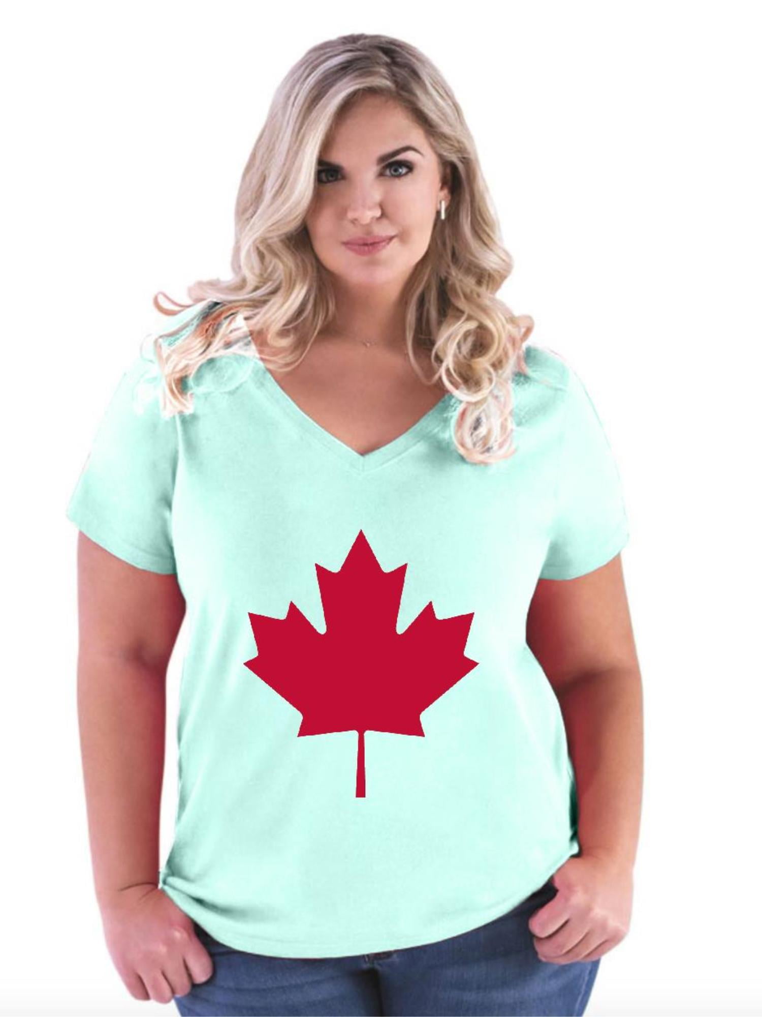 IWPF Womens and Womens Plus Size Canada Flag Canada Maple Leaf Curvy