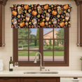 thumbnail image 6 of Orange Pumpkins Fall Curtain Valances for Windows, Kitchen Valance Window Treatments Panel 2 Pack, Thanksgiving Autumn Botanical Coffee Rod Pocket Short Curtains for Bathroom Bedroom 60 x 18 Inch, 6 of 8