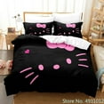 thumbnail image 2 of Cute Hello Kitty Love Bedding Set Pillowcase Japanese Anime Bedclothes 3D Printed Quilt Cover Duvet Cover Baby Kids Child Gift, 2 of 23
