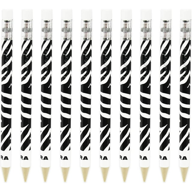 Zebra Pen Cadoozle Mini Mechanical Pencils, 0.7mm, Novelty Zebra Animal Print, 10 Count