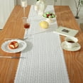 thumbnail image 3 of Lace White Table Runner Vintage Hollow Long Table Runners Doilies Dresser Scarf Placemat for Tea Party Dining Table Centerpiece Decor Wedding Party Decorations, 3 of 4